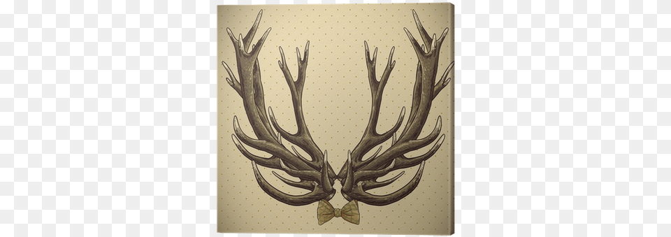 Hipster Vintage Background With Deer Antlers Canvas Antler Free Png