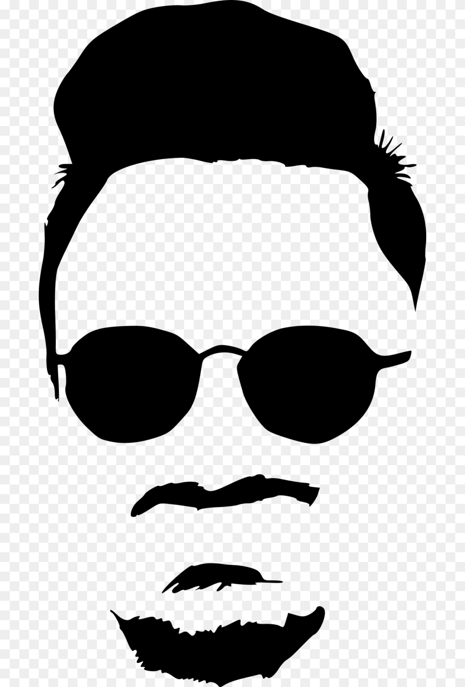 Hipster With Sunglasses Silhouette, Gray Png Image