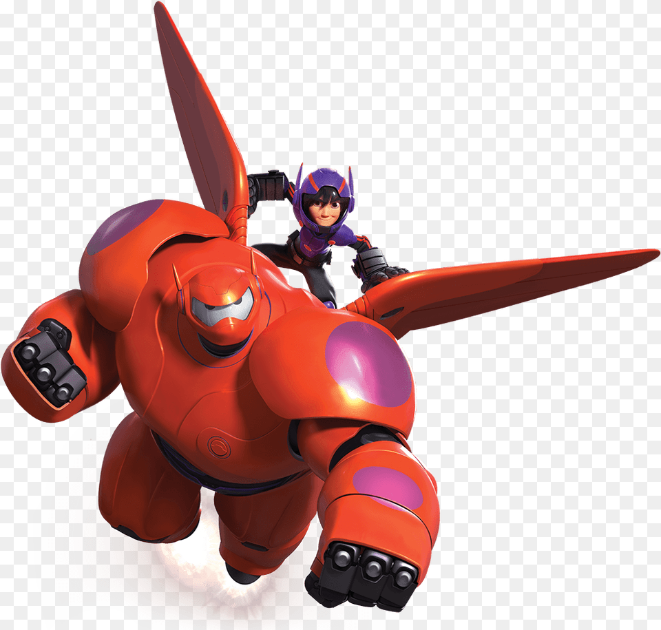 Hiro Ridding Baymax Big Hero 6 Baymax And Hiro Flying, Toy, Baby, Person, Face Png