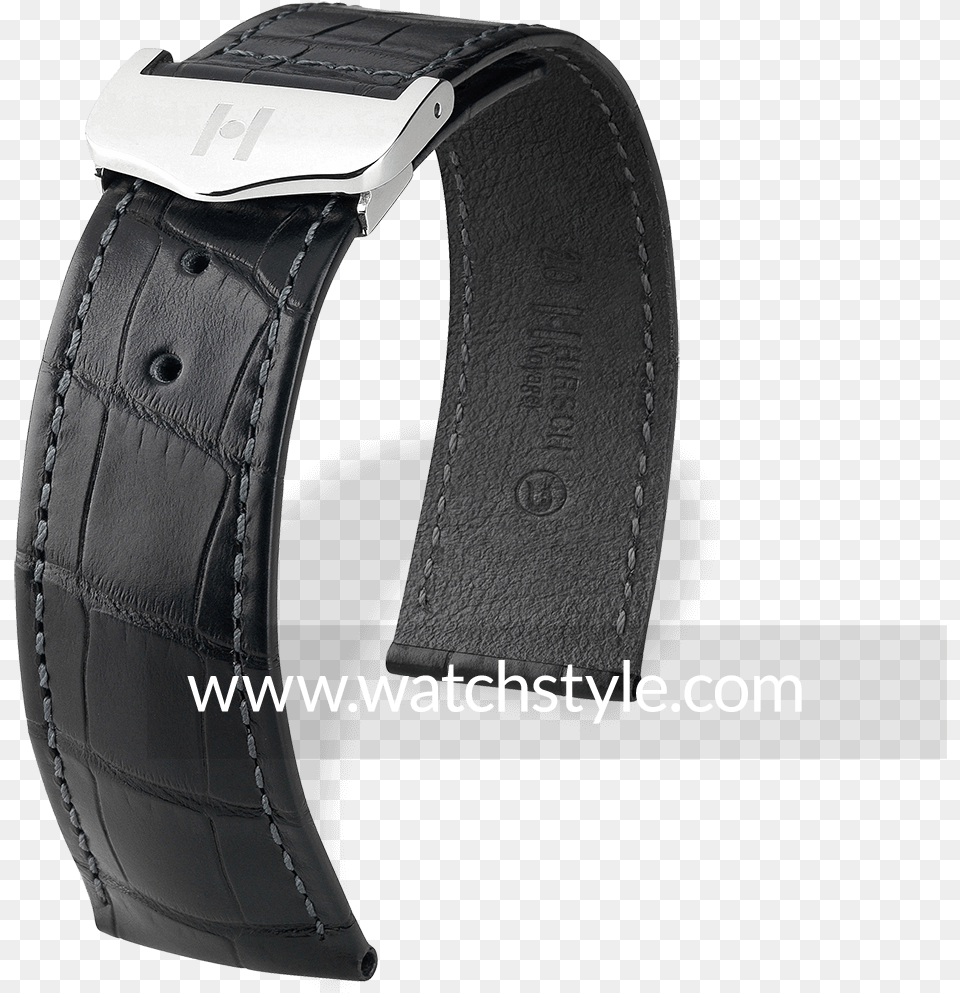 Hirsch Voyager Black Matt Omega Black Alligator De Ville Watch Bands, Accessories, Wristwatch, Arm, Body Part Free Png