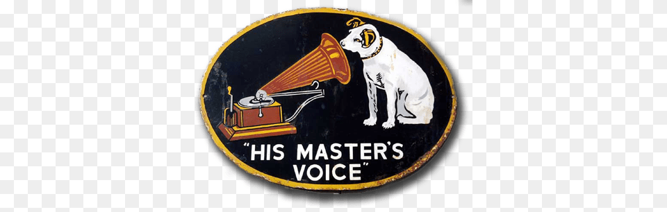 His Masters Voice Vintage Sign, Animal, Canine, Dog, Mammal Free Png