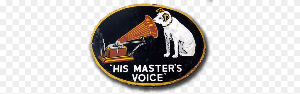 His Masteru0027s Voice Vintage Sign Transparent Stickpng Dog, Animal, Canine, Mammal, Pet Free Png