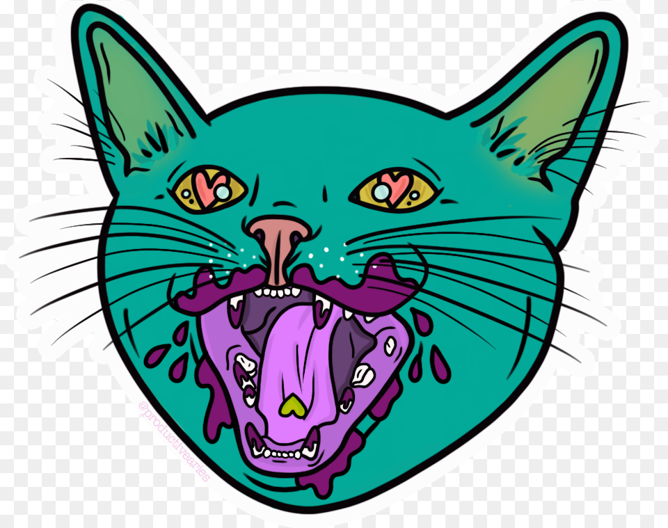 Hissingcatsticker Cat Yawns, Baby, Person, Animal, Mammal Free Transparent Png
