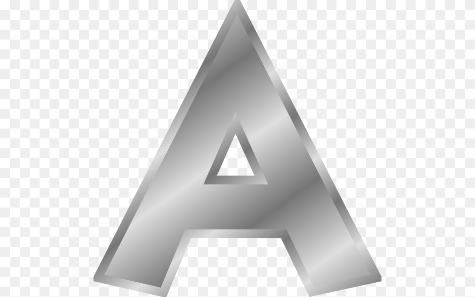 Historic Letter Clip Art Letter A In Silver, Triangle Png