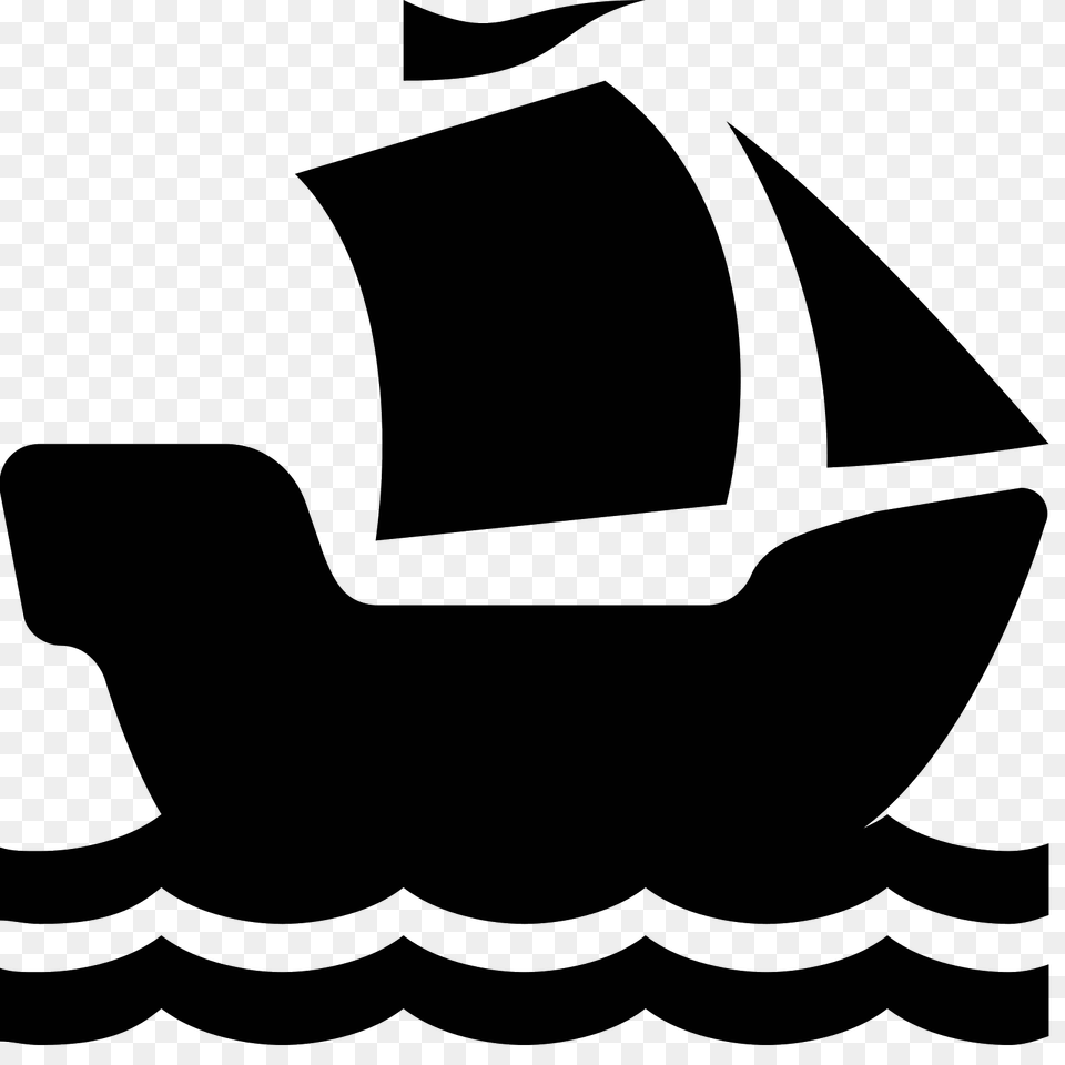 Historic Ship Icon, Gray Png