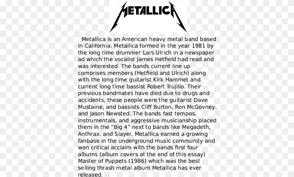 History Of Metallica Metallica Ninja Star, Logo Png