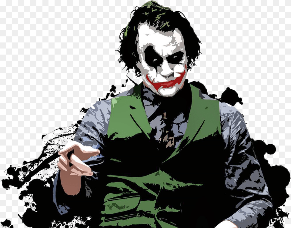 History Of The Joker Joker Heath Ledger, Adult, Male, Man, Person Free Png Download