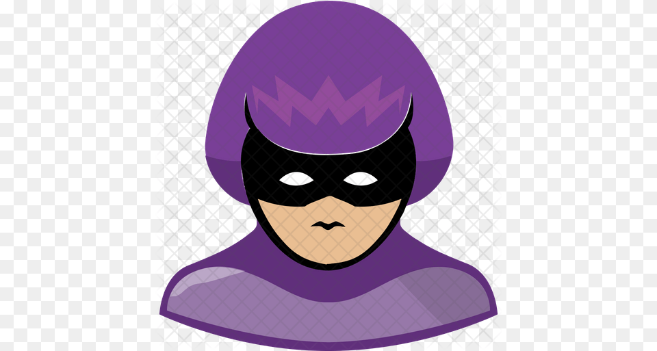 Hit Girl Icon Of Flat Style Cartoon, Purple, People, Person, Face Png Image