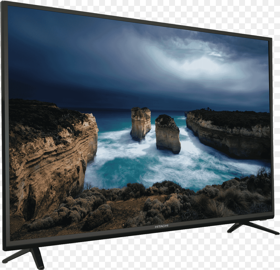 Hitachi 40 Smart Tv, Cliff, Sea, Outdoors, Nature Free Png