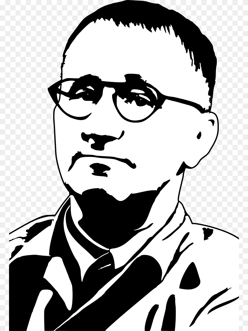 Hitler Hair Bertolt Brecht Clipart, Stencil, Adult, Person, Man Free Transparent Png