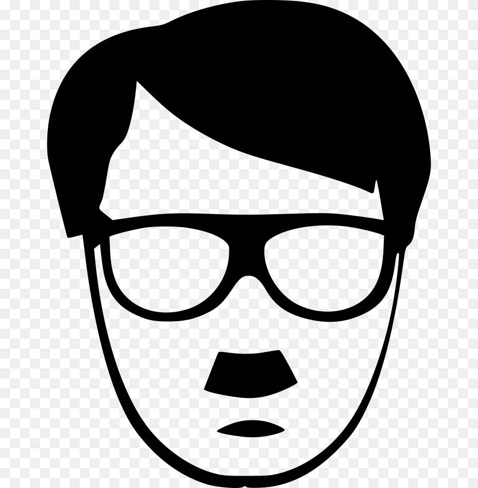 Hitler Hipster Man Glasses Style Fasion Man Face Icon, Accessories, Stencil, Adult, Male Free Transparent Png