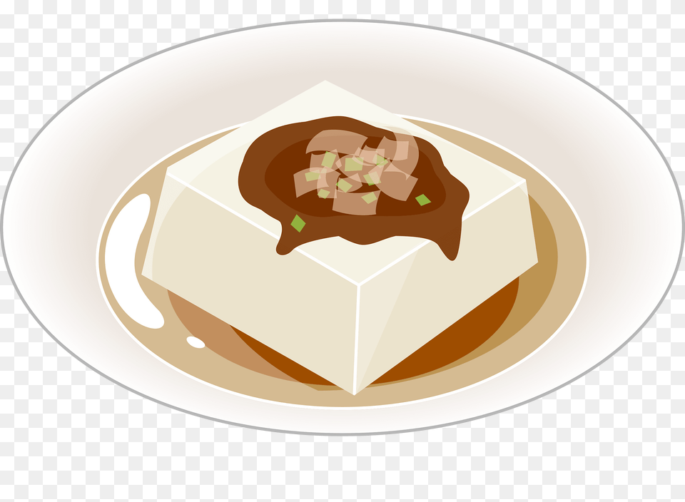 Hiyayakko Tofu Food Clipart, Meal, Dish, Plate, Cream Free Png