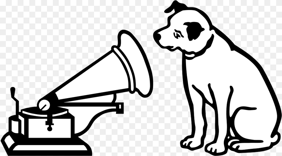 Hmv Logo Dog His Masters Voice Logo, Stencil, Adult, Person, Man Png