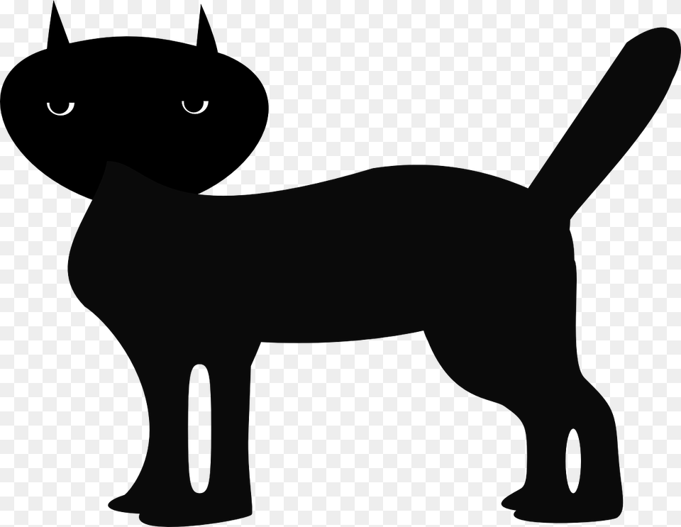 Hnh Con Vt En Trng, Silhouette, Animal, Cat, Mammal Free Png Download