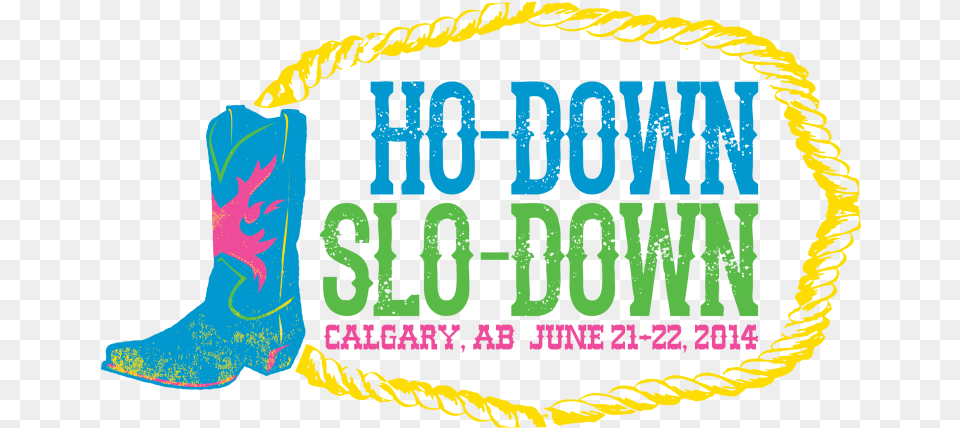 Ho Down Slo Down Logo Colour Tattoo, Boot, Clothing, Cowboy Boot, Footwear Png
