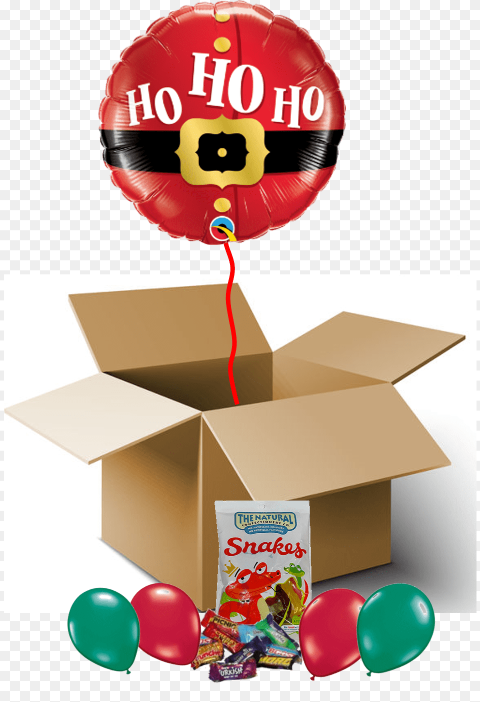 Ho Ho Ho Balloon In A Box, Cardboard, Carton, Ball, Sport Png Image