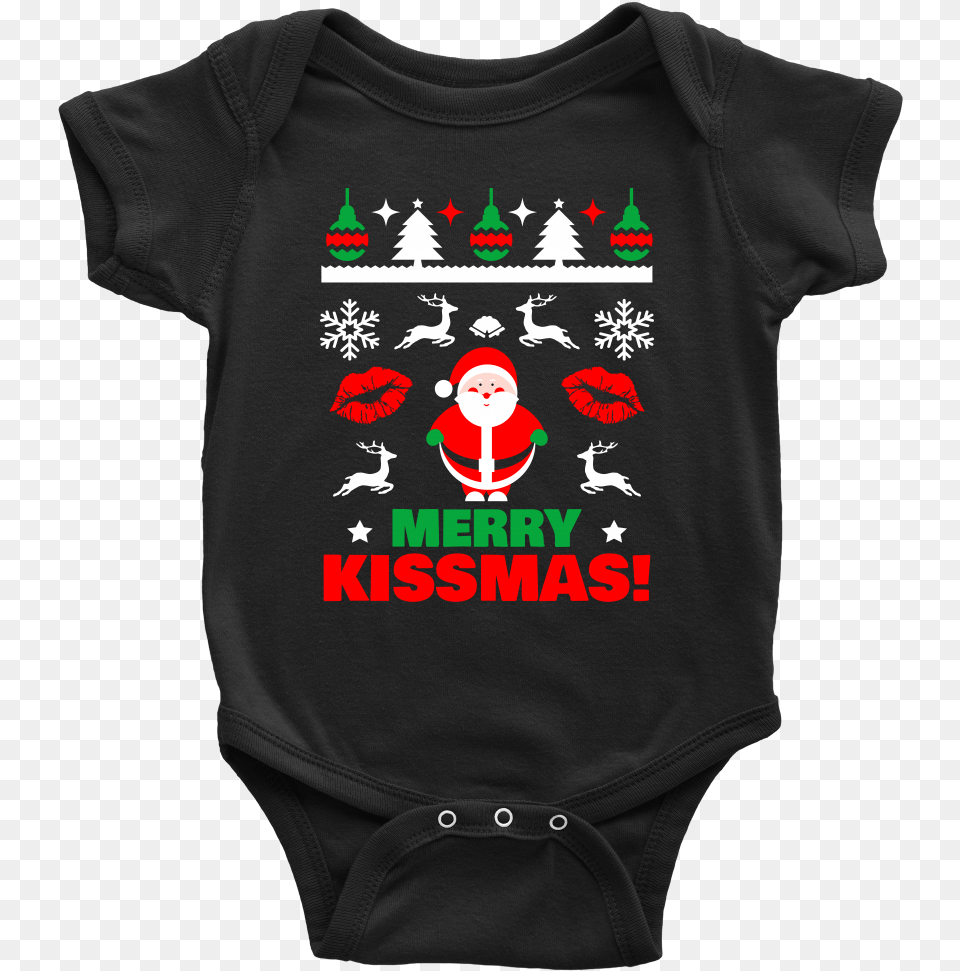 Ho Ho Ho Merrry Kissmas Baby Onesie Toddler Adult T Shirt, Clothing, T-shirt, Person, Knitwear Png