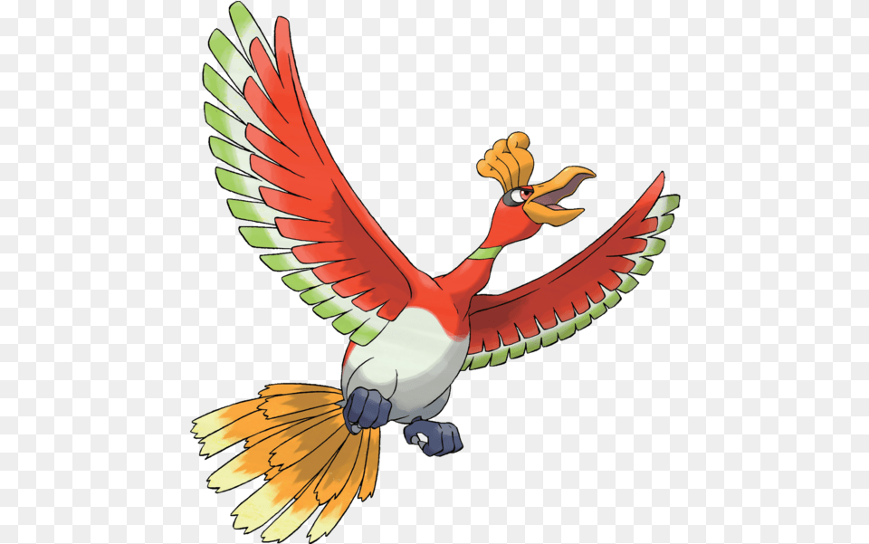 Ho Oh Pokemon, Animal, Beak, Bird, Flying Free Png