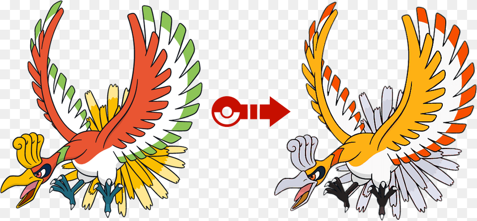 Ho Oh Pokemon Ho Oh, Animal, Beak, Bird Png Image