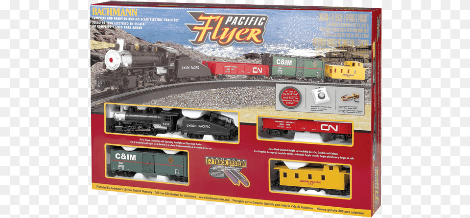 Ho Pacific Flyer Train Set, Railway, Transportation, Vehicle, Locomotive Free Png