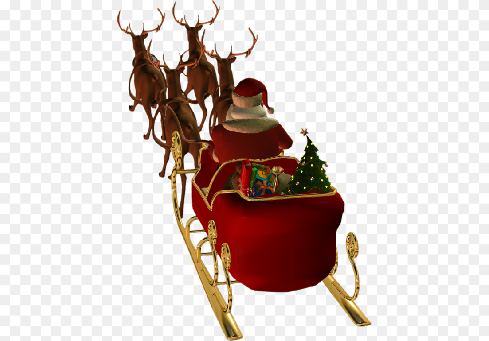 Hobbit Clipart Santa Sleigh Gif, Animal, Antelope, Mammal, Wildlife Free Png