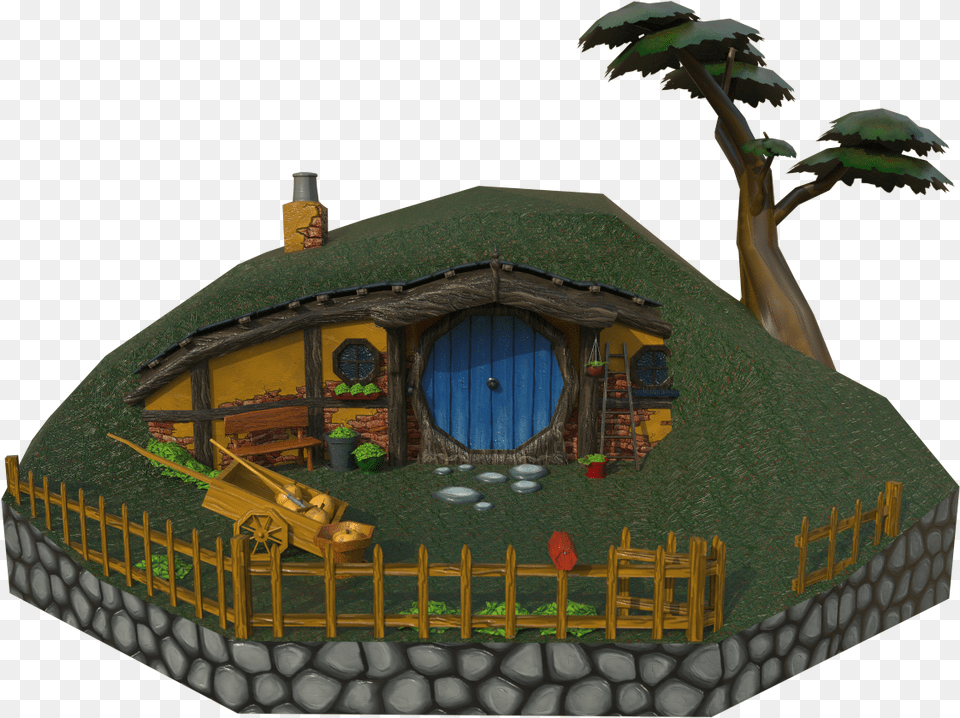 Hobbit Hole Low Poly Hobbit House, Architecture, Rural, Outdoors, Nature Free Png