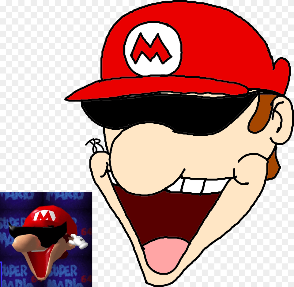 Hobo Bros Mario 64 Face Cartoon, Baseball Cap, Cap, Clothing, Hat Png Image