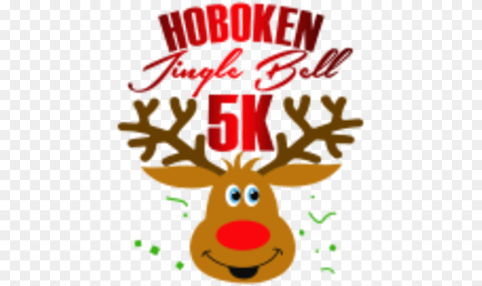 Hoboken Jingle Bell 5k Christmas 3d Rolling Pin, Animal, Deer, Mammal, Wildlife Png Image