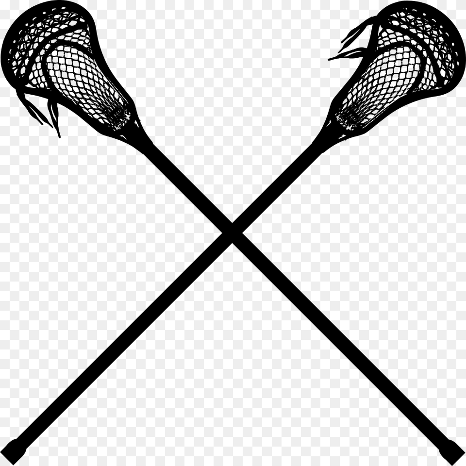 Hockey Clipart Lacrosse Stick Crossed Lacrosse Sticks, Gray Free Png Download