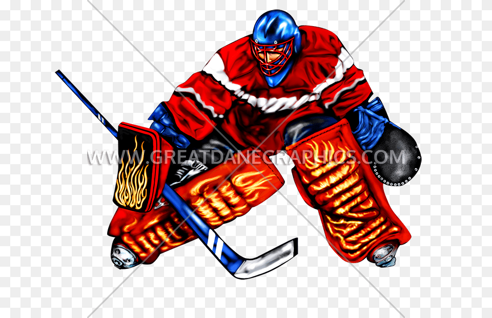 Hockey Goalie Block Production Ready Artwork For T Shirt Printing, Person, People, Helmet, Adult Free Transparent Png