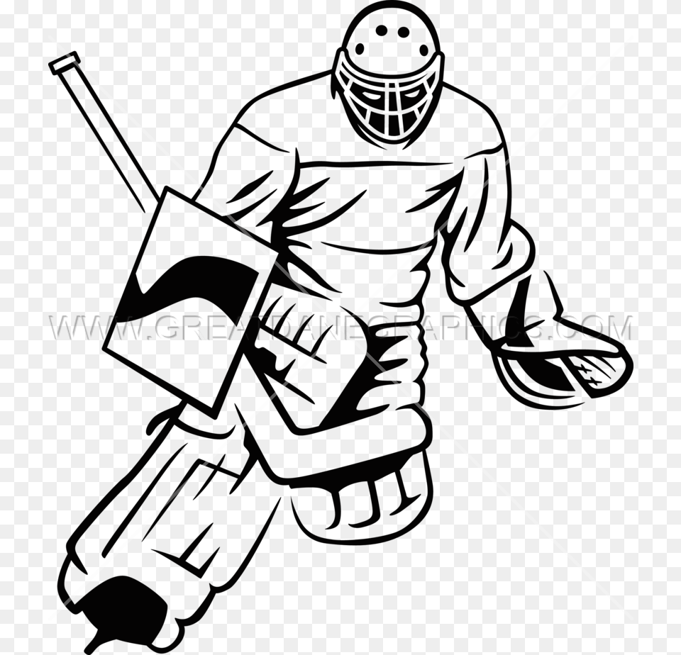 Hockey Goalie Catchu Production Ready Artwork For T Shirt Printing, Adult, Male, Man, People Free Png Download