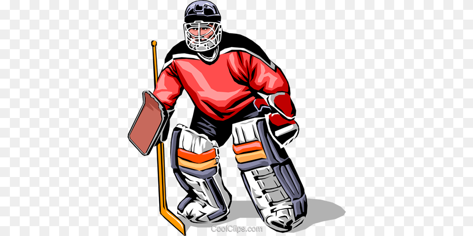 Hockey Goalie Royalty Vector Clip Art Illustration, Adult, Male, Man, Person Free Png