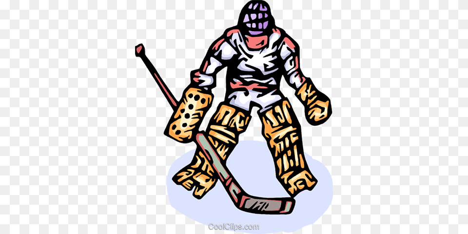 Hockey Goalie Royalty Vector Clip Art Illustration, Adult, Male, Man, Person Free Png