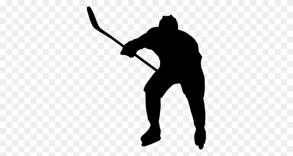 Hockey Player Shoot Silhouette, Adult, Male, Man, Person Png