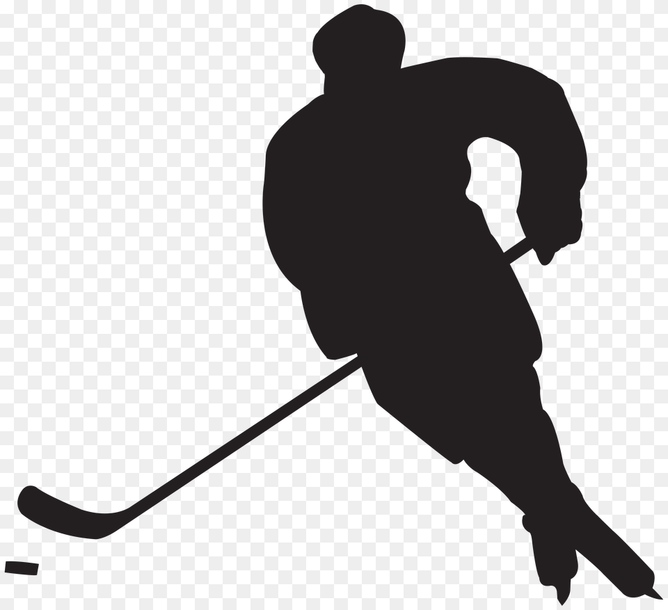 Hockey Player Silhouette Clip, Text Free Png