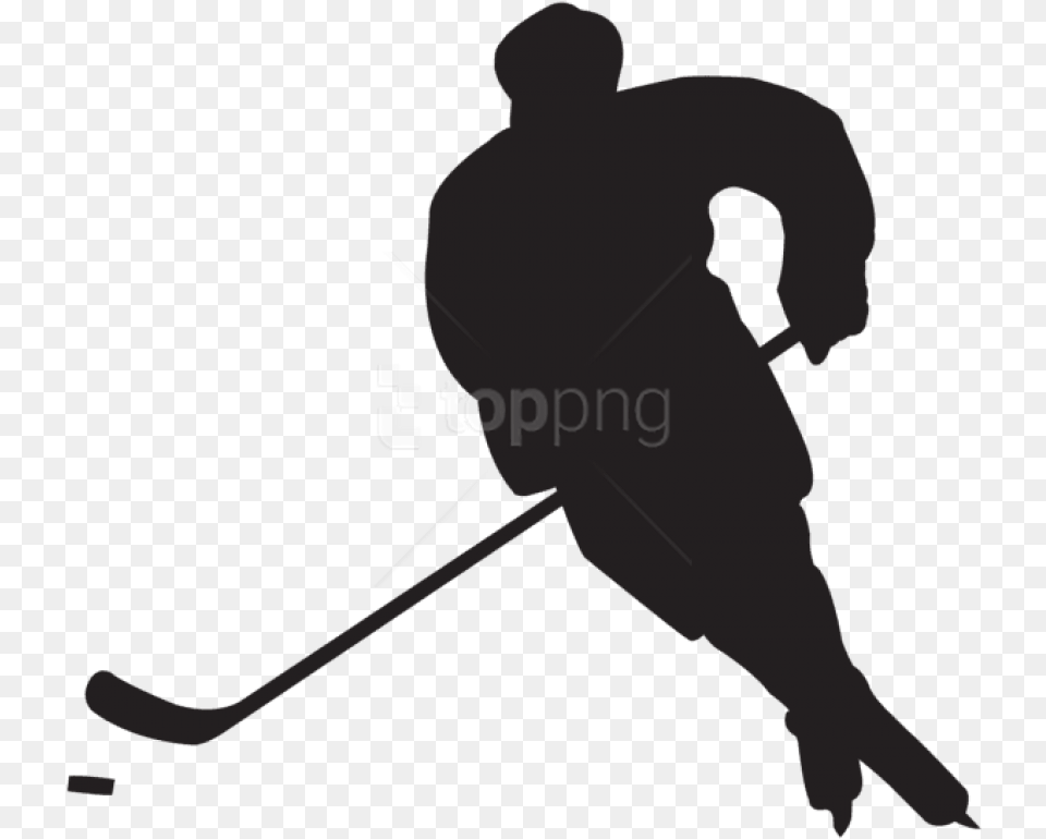 Hockey Player Silhouette Hockey Player Silhouette, People, Person, Adult, Male Png Image