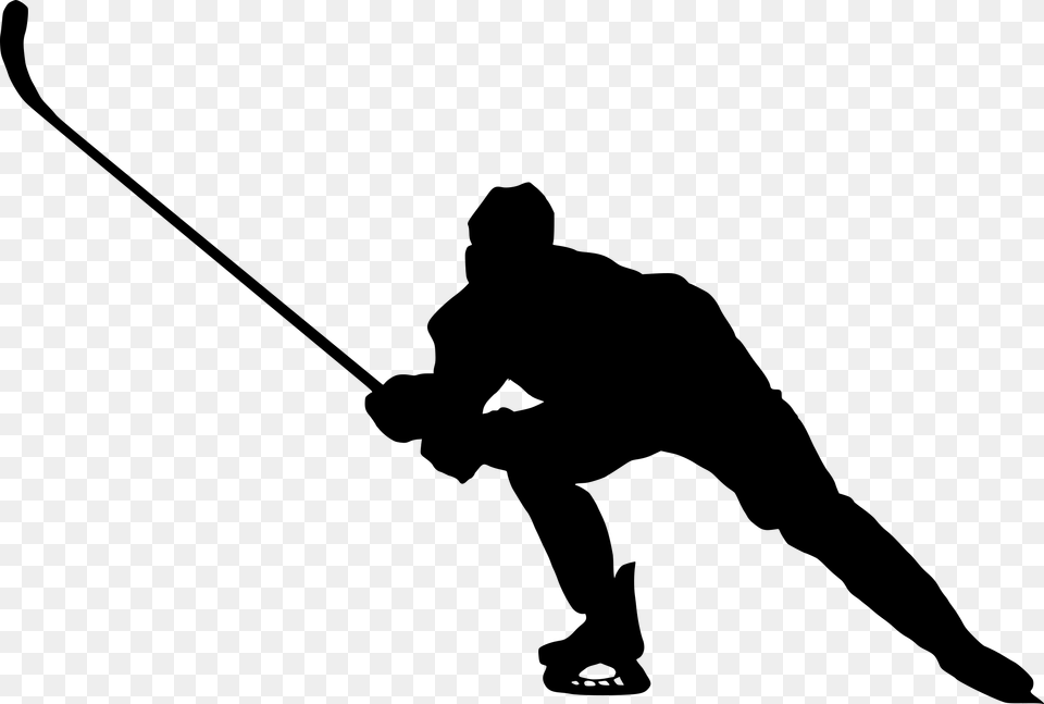 Hockey Player Silhouette Hockey Players Silulet, Gray Png Image