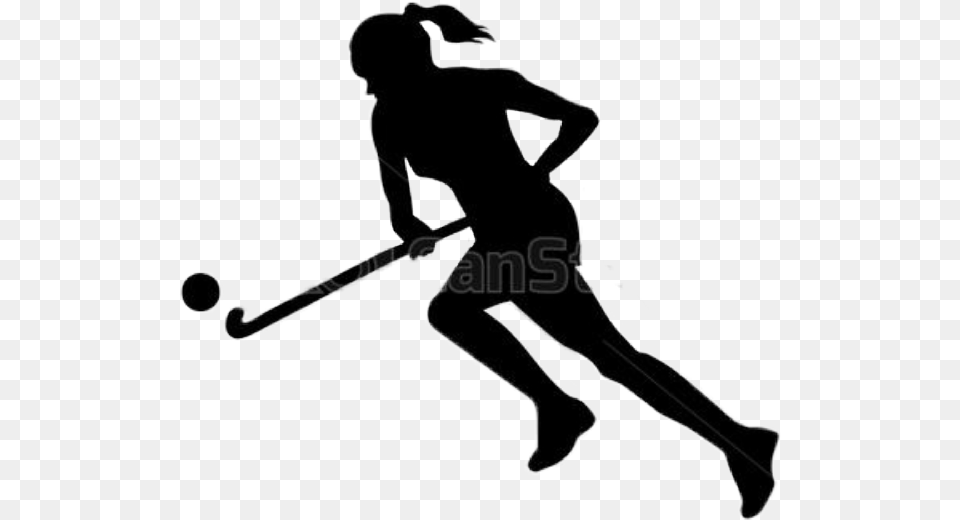 Hockey Silhouette Field Hockey Girl, People, Person, Adult, Female Free Transparent Png