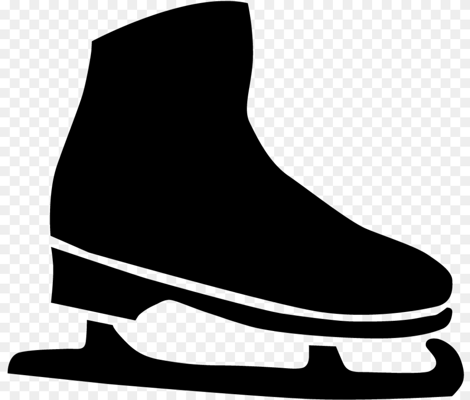 Hockey Skate Silhouette, Gray Free Png