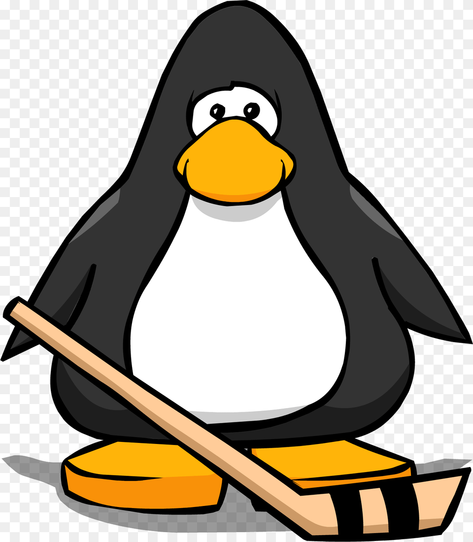 Hockey Stick From A Player Card Penguin With Hockey Stick, Cutlery, Spoon, Animal, Fish Png Image