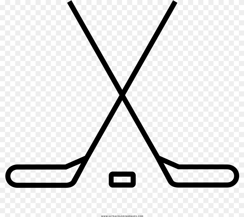 Hockey Sticks Coloring Page, Gray Png Image
