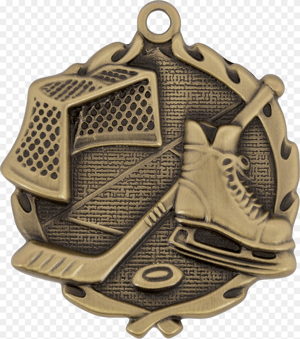 Hockey Wreath Medal 1 34quot In Gold Running Shoe, Accessories, Bronze, Buckle, Clothing Free Png