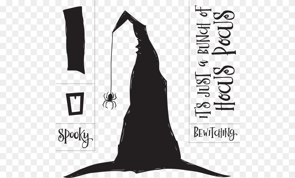 Hocus Pocus Halloween Chalk Couture Transfers, Clothing, Hood, Fashion, Adult Png