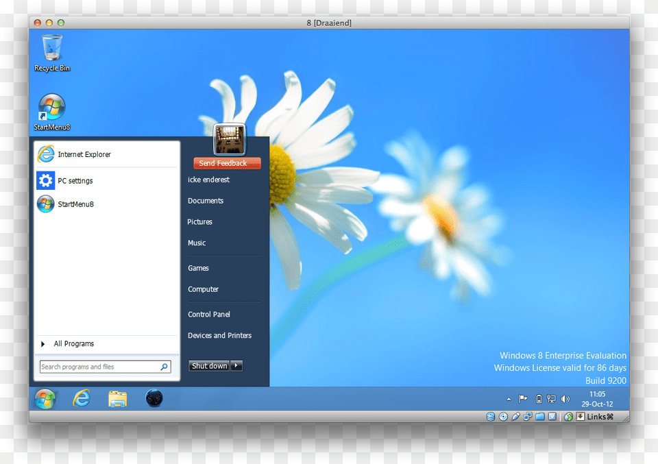 Hoe Krijg Je De Startknop Terug In Windows 8 Met Classic Windows 8 Daisy Background, Computer, Plant, Pc, Monitor Free Png Download