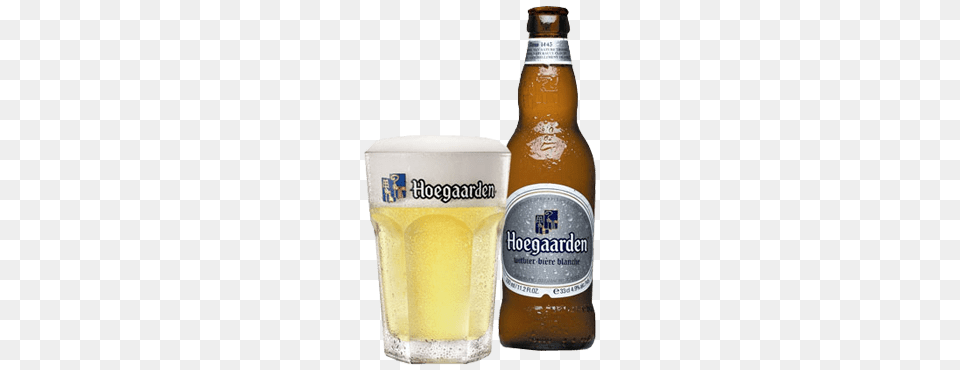 Hoegaarden Bottle And Glass, Alcohol, Beer, Beer Bottle, Beverage Png Image
