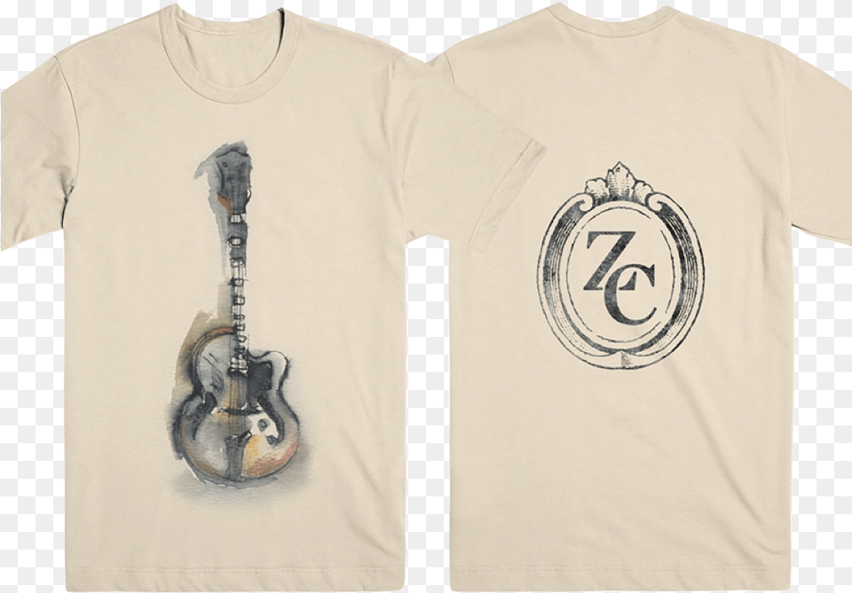 Hofner Zc Sig Watercolor Front And Back T Shirt Ony, Clothing, T-shirt, Guitar, Musical Instrument Png Image