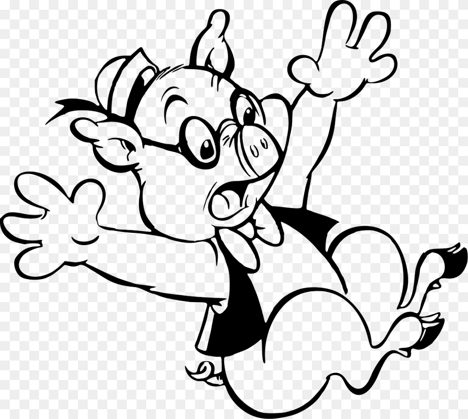 Hog Clipart Drawing Hog Drawing Transparent Free For Cartoon Pig Falling, Gray Png Image