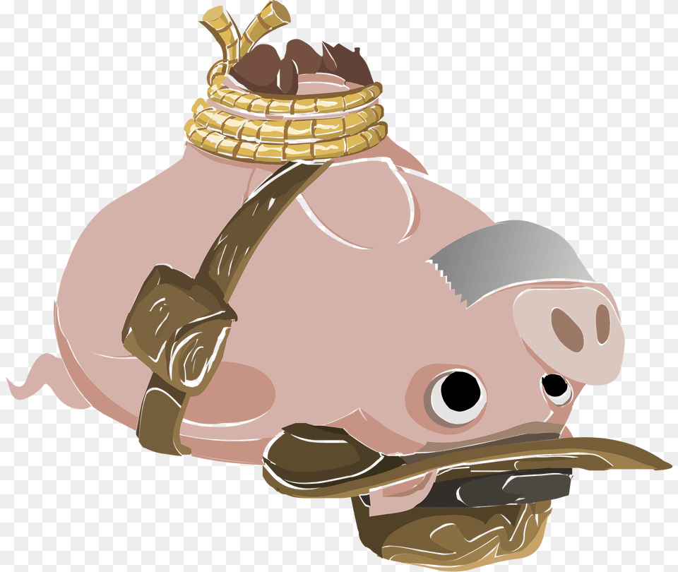 Hogtied Piggy Clipart, Animal, Mammal, Pig, Accessories Free Transparent Png
