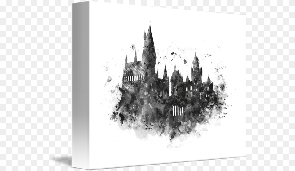 Hogwarts By Monn Print Castle Watercolor Harry Potter Castle Drawing, Architecture, Art, Building, Monastery Free Png