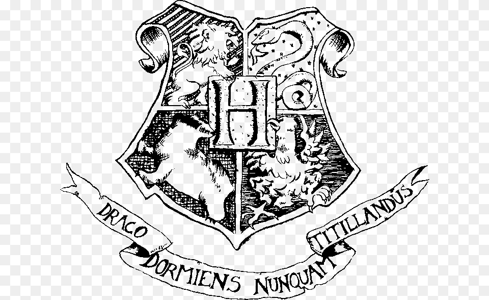 Hogwarts Crest Clipart Graphic In Gimp Photo Editor Harry Potter Drawing, Armor, Person, Logo, Shield Free Png